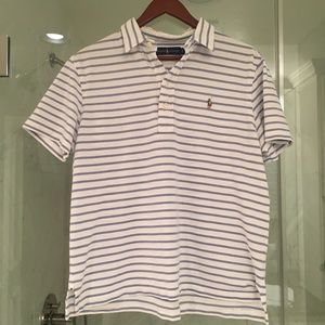 RL knit Oxford striped polo. Size L.